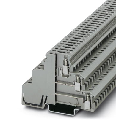 Phoenix Contact Sensor/Actuator Terminal Block; DIKD 1.5-TG; 15A; 300V; 3-Level; #30 - #14; Screw Connection; Gray